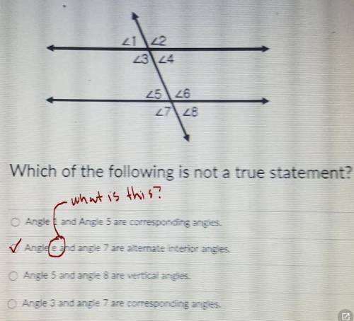 used to parallel lines cut by transversal below to answer the question. which statement is not a tru