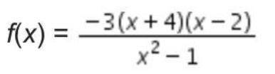 Which equation describes a rational function with x-intercepts at –4 and 2, a vertical asymptote at