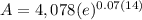 A=4,078(e)^{0.07(14)}