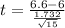 t =  \frac{6.6  - 6 }{\frac{1.732}{\sqrt{15} } }