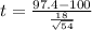 t =  \frac{ 97.4  - 100}{\frac{ 18}{\sqrt{54} } }