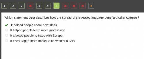 Which statement best describes how the spread of the Arabic language benefited other cultures?

It h