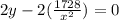 2y-2(\frac{1728}{x^2})=0