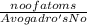 \frac{no of atoms}{Avogadro's No}