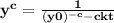 \mathbf{y^c = \frac{1}{(y0)^{-c} -c kt}}