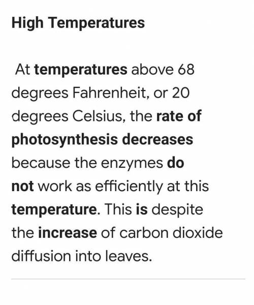 Discuss why the following statement is true: “Temperature will only increase the rate of photosynthe