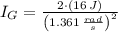 I_{G} = \frac{2\cdot (16\,J)}{\left(1.361\,\frac{rad}{s} \right)^{2}}