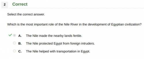 What is the most important role of the Nile River and then development of Egyptian civilization