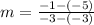 m=\frac{-1-(-5)}{-3-(-3)}