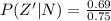 P(Z' |  N )=  \frac{0.69}{0.75}
