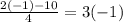 \frac{2(-1) -10}{4} = 3(-1)