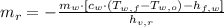 m_{r} = -\frac{m_{w}\cdot [c_{w}\cdot (T_{w,f}-T_{w,o})-h_{f,w}]}{h_{v,r}}