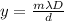 y =\frac{m\lambda D}{d}