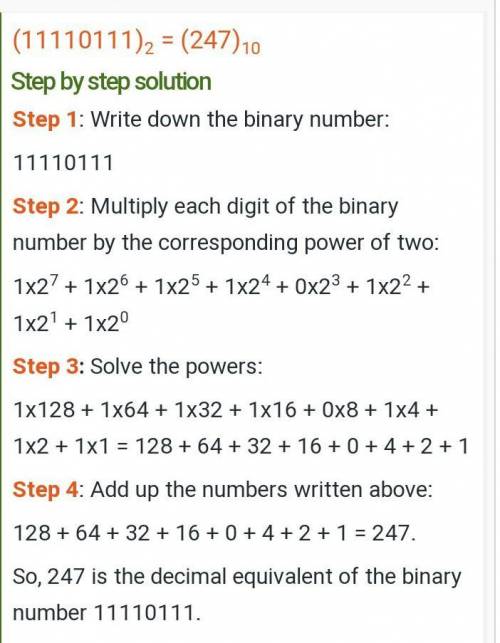 1 111 0111 base 2 to decimal number