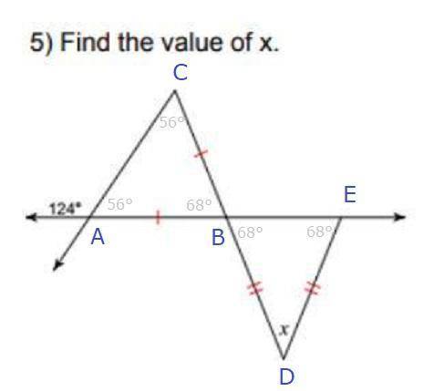 Find the value of X in the triangle