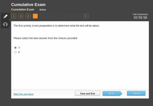 The first activity in test preparation is to determine what the test will be about.

Please select t