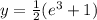 y=\frac{1}{2}(e^3+1)