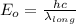 E_o =  \frac{hc}{\lambda_{long}}