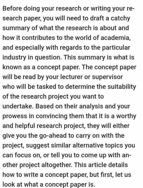 How do you write a concept paper