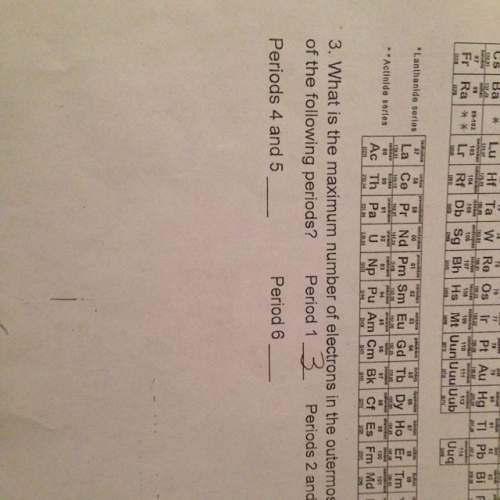 What the electron and outermost energy level of periods 2and3,4,5 and 6