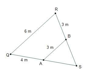 Points a and b are midpoints of the sides of triangle qrs. what is sa?  2 m&lt;