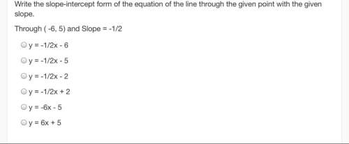 What’s this answer? . my guess would’ve been -1/2x + 5 but that isn’t an option.