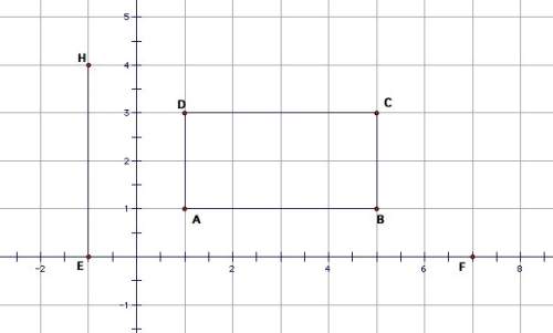 Points abcd are connected to form rectangle abcd. if g is plotted at (7, 4), would rectangle efgh be