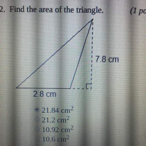 Find the area of the triangle, also am i