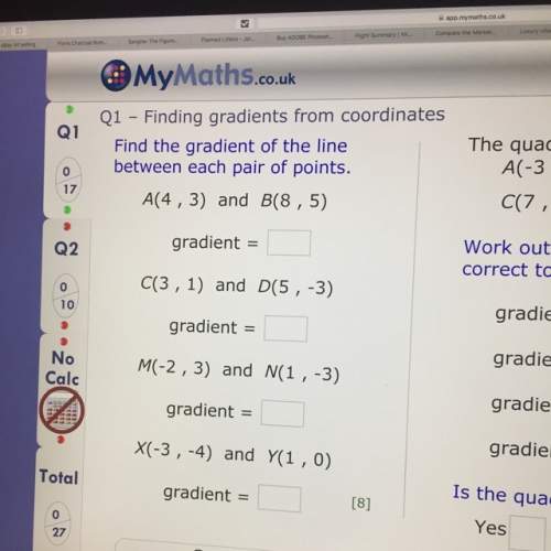 Finding gradients from coordinates due in x