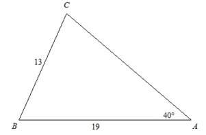 Use the law of sines to find the missing angle of the triangle. find m&lt; b to the nearest tenth.