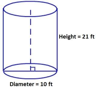 A) find the volume of the cylinder pictured below. use 3.14 for pi. give your answer to the nearest