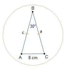 Anapkin is folded into an isosceles triangle, triangle abc, and placed on a plate, as shown. the nap