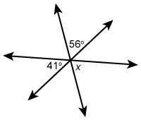 What is the measure of angle x?  enter your answer in the box. show your wor