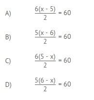 The product of six minus a number and five equals sixty when divided by 2. which equation represents