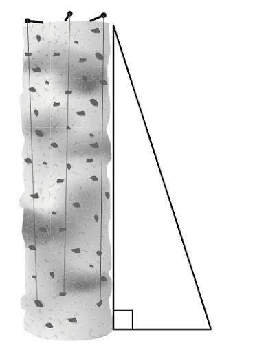 Your sister says the horizontal measure from her to the rock wall is 5.5 feet, while the horizontal