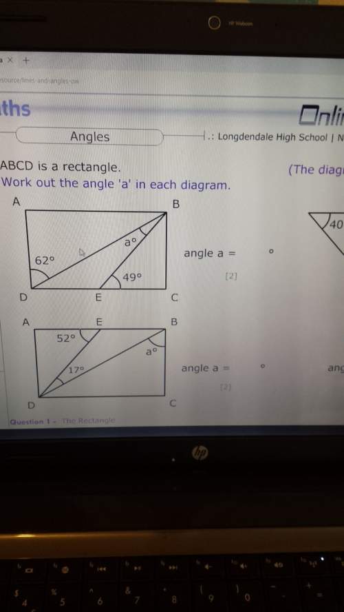 Abcd is a rectangle.work out the angle 'a' in each diagram.
