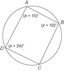 Quadrilateral abcd  is inscribed in this circle.  what is the measure of angle c?
