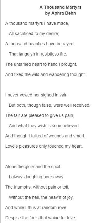 Read these lines from the poem. and though i talked of wounds and smart, love’s pl