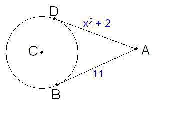 In the diagram, segments ad and ab are tangent to circle c. solve for x. a)