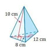 Find the surface area of the equilateral triangular pyramid.  a) 180 cm2 b) 228 cm2 c) 268 cm2