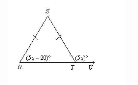 Find the value of x. the diagram is not to scale. a. x=70 b. none of these c