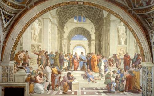 In the painting "school of athens", why do you think raphael chose to paint himself standing among t