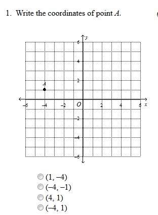 1write the coordinates of point a. asap need