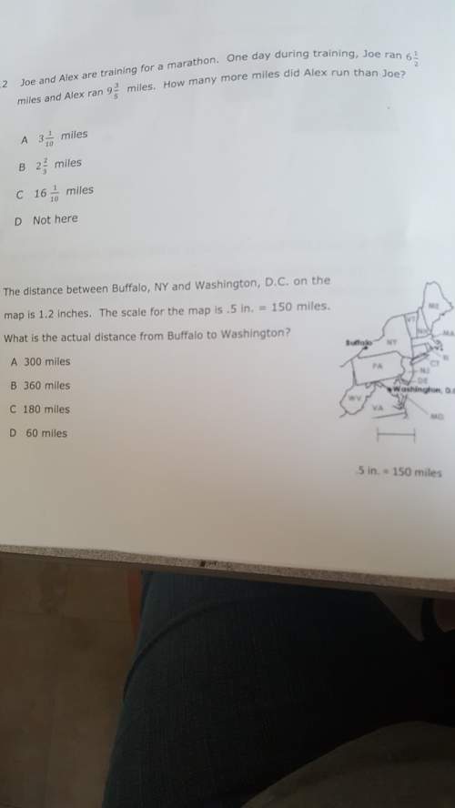 The distance between buffalo,ny and washington dc on the map is 1.2 inches.the scale for the map is