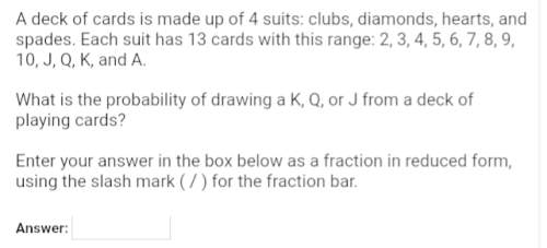 What is the probability of drawing a k, q or j from a deck of playing cards?
