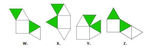Which net folds into the pyramid?  choices are on the 2nd picture with letter