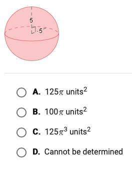What is the surface area of the sphere below?