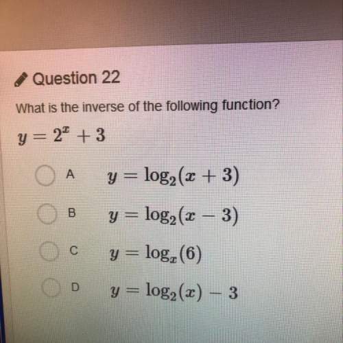 What is the inverse of the following function?  y= 2^x + 3