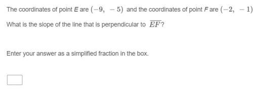 What is the slope of the line that is perpendicular to line ef?  (see attachment )