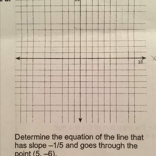 Determine the equation of the line that has the slope of 1/5 and goes through the point (5, -6)